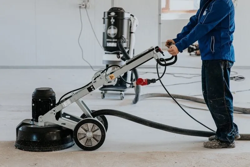 Polishing a freshly cured epoxy floor to a glossy finish