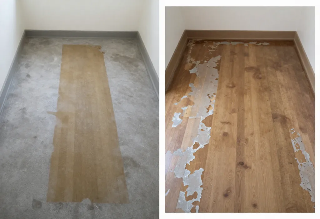 Before and after photos: failed standard epoxy vs properly specified chemical-resistant system