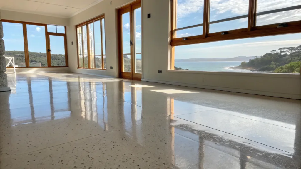 Glossy seamless epoxy coated floor