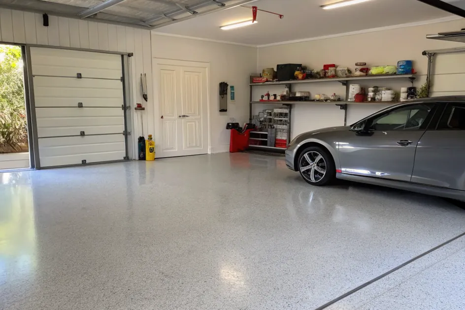 Pristine well maintained epoxy garage floor