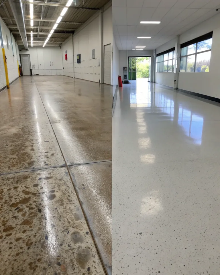 Side by side before after of professional epoxy restoration