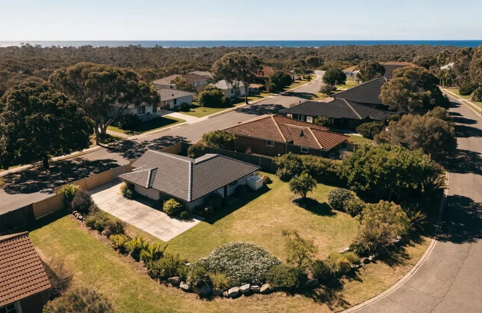 Coastal property outdoor concrete area